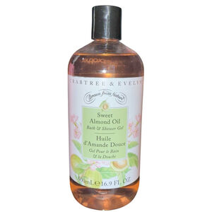 Crabtree & Evelyn Sweet Almond Oil Black Cap Bath & Shower Gel Full Size 16.9 oz